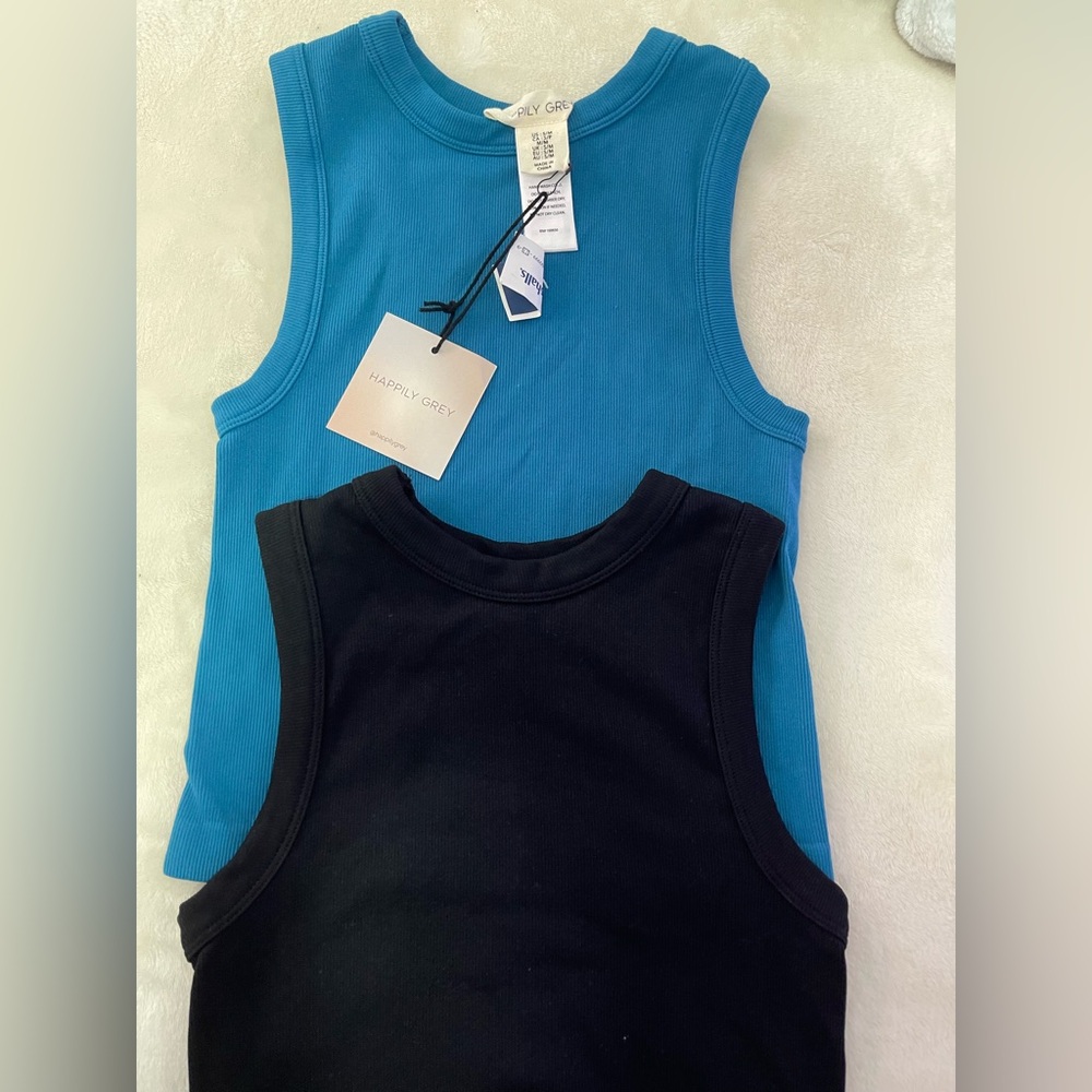 Blue and Black Tank Tops